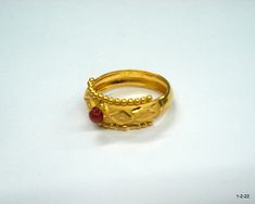 Vintage 22kt gold Ring from rajasthan india. great handmade design good for jewelry collection. Note - please check pictures carefully for more details. Usa Ring Size -5.5 Top Size - 8 mm Weight - 1.970 grams. Metal - 22kt yellow gold. 22k Yellow Gold Ruby Ring, Traditional Hallmarked Ruby Ring For Ceremonies, 22k Gold Ring For Puja, Traditional 22k Gold Rings For Festive Occasions, Festive 22k Gold Temple Jewelry Rings, Traditional 22k Gold Ring, Traditional 22k Gold Rings For Puja, Traditional Gold Ruby Ring, Traditional Yellow Gold Rings For Puja