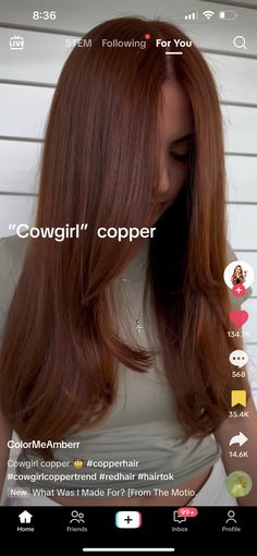 Full Copper Balayage, Cowgirl Hair Color, Copper Cowgirl Hair, Cowboy Copper Hair Color, Cowgirl Copper Hair, Cowgirl Copper, Cowgirl Hair, Hair Color Inspiration, Copper Brown Hair