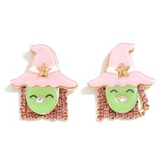 Elevate your spooky style with these Glow in the Dark Acetate Witch Post Drop Earrings. Made with rhinestone details, these earrings are not only stylish but also functional, providing up to 10% increased visibility in the dark. Measuring at approximately 1" in length, they are the perfect accessory for any witchy ensemble. Spooky Style, Pretty Pink, Pink Aesthetic, In The Dark, Glow In The Dark, Pretty In Pink, The Darkest, Witch, Drop Earrings