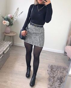 Female Fashion Inspiration, Fall Dress With Shacket, Skirt With Leggings Outfit Fall, Womens Plaid Skirt Outfit, Business Casual Outfits Social Work, New Years Eve Outfits White Boots, Marshall’s Outfits, 30 Outfits Fashion For Women In Their, Casual Chic Going Out Outfits