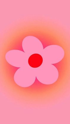 a pink flower with a red center in the middle