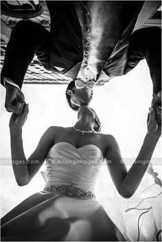 black and white photograph of a bride and groom