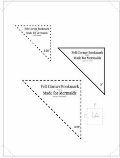 the diagram shows how to make a quilt corner bookmark