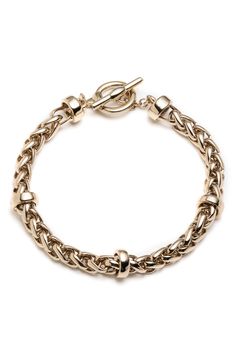 This simple yet sophisticated chain-link bracelet is secured by a toggle closure. 7 3/4" length Goldtone plate Imported Fall Wardrobe Essentials, Lauren By Ralph Lauren, Gold Bracelet Chain, Baby Boy Shoes, Tie And Pocket Square, Fashion Essentials, Chain Link Bracelet, Girls Accessories, Link Bracelets