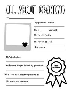 all about grandma worksheet