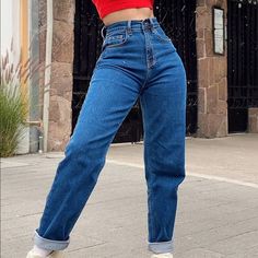 Got It From My Mama Mom Jeans From Fashion Nova. Brand New! Size 7 Swarovski Dress, Inverted Triangle Outfits, Mama Jeans, Ripped Boyfriend Jeans, Distressed Boyfriend Jeans, Model Aesthetic, Jeans Fashion, Fashion Nova Jeans, I Got It