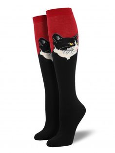 Womens Knee High Socks, Awesome Possum, Sock Lovers, High Boots Outfit, Cat Shoes, Ankle Socks Women, Mens Crew Socks, Cat Socks, Cat Portrait