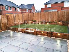 Cross Gates, Leeds (Landscaping Project 124) Raised Level Garden, Garden With Step Up, Raised Grass Area, Raised Bed Lighting Garden Ideas, Sectioned Garden Ideas, 2 Tier Garden Ideas, Raised Seating Area Garden, Levelling A Sloped Garden, Different Level Garden Ideas