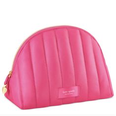 a pink cosmetic bag on a white background