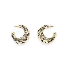 These Fashion Gold-Tone Crescent Hoop Earrings from Madden NYC are timeless pieces that are perfect for any occasion. These womens earrings feature a small-sized sculpted crescent, open-hoop design with a post-back closure. Theyre handcrafted in polished gold-tone metal and easily complete your outfit of the daynow its easier than ever to accessorize. Size: one size.  Gender: female.  Age Group: adult. Madden Nyc, Womens Earrings, Hoop Design, Gold Fashion, Gold Tone Metal, Timeless Pieces, Crescent, Gender Female, Womens Watches