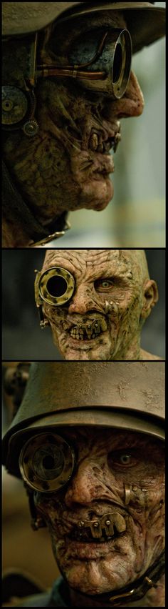 Demon German Gunner-Sucker Punch Steampunkish Prosthetic makeup SFX prosthetics and accessories Sfx Prosthetics, Horror Makeup, Theatrical Makeup