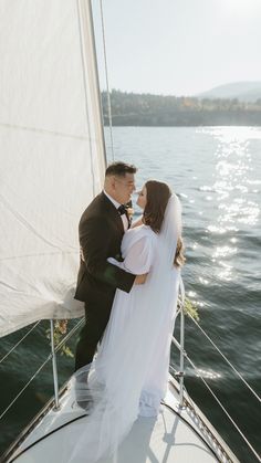 bride and groom sailboat elopement in kelowna, bc