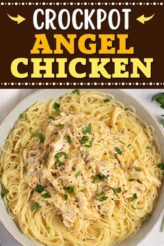 this crockpot angel chicken is an easy and delicious dinner that's ready in under 30 minutes