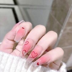 Sanrio Nails, Heart Nail, Nagel Tips, Blush Nails, Fake Nails With Glue, Pretty Gel Nails, Really Cute Nails