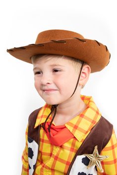 Your little Cowboy will be ready to go to the rodeo and wrangle some cows in their new Cowboy Hat! One Size Fits Most Brown sturdy felt with a thick brown stitching around brim of hat Brown drawstring with a toggle, easily adjustable and hold secure Inner circumference of 20.5" Matching Cowboy Dress Up Sold Separately Adjustable Western Brown Costume Hats And Headpieces, Adjustable Brown Country Costume Hat, Brown Adjustable Country Costume Hats, Adjustable Brown Western Costume Hat, Western Style Adjustable Brown Costume Hat, Brown Felt Hat For Rodeo, Adjustable Brown Costume Hats For Rodeo, Brown Adjustable Costume Hat For Rodeo, Country Style Brown Costume Hats And Headpieces