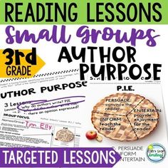 reading lessons for small groups about the author's purpose in writing and using them to teach