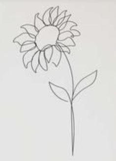 Simple Sun Flower Tattoo Design, Sunflowers Line Art, Minimal Tattoo Sunflower, Fine Sunflower Tattoo, Sun Flower Line Drawing, Sunflower Single Line Tattoo, Continuous Line Sunflower