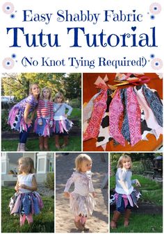 the easy shabby fabric tutu skirt pattern is shown in several different styles and sizes