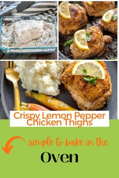 crispy lemon pepper chicken thighs simple to bake in the oven