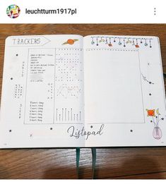 an open notebook with drawings on it and the words'trackmes'written in cursive writing