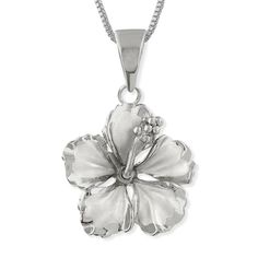 Material: 925 sterling silver Dimensions: Pendant measures 11/16 inch (0.69 inch) in diameter and includes a 16" (adjustable to 18") sterling silver chain. Features: This pendant is textured with a delightful combination of high polish (around the edges) and sand finish (center of the flower) for a striking contrast. The look is dainty and the weight is comfortable enough for daily wear. The adjustable length sterling silver chain makes this necklace perfect for the layered look. So beachy and o Wide Silver Ring, Necklace Extender, Hawaiian Wedding, Sterling Silver Chain Necklace, Jewelry Images, Black Jewelry, Dream Jewelry, Silver Chain Necklace, Pretty Jewellery