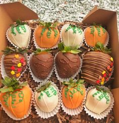 a box filled with chocolate covered strawberries