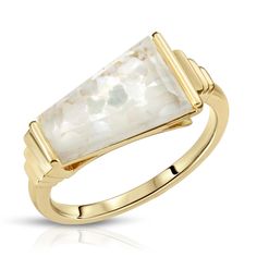 Delano Ring - Mother of Pearl – Glamrocks Baguette Gemstone, Ring Pearl, Unusual Rings, Pearl Stone, Shell Ring, Modern Ring, Men's Jewelry Rings, Mens Jewelry Bracelet, Cartier Love Bracelet