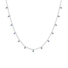 14K White Gold Necklace with 0.65 Carats (total weight) of Blue Sapphires. The necklace measures 18". Island Life Style, White Gold Necklace, The Necklace, White Gold Necklaces, Sapphire Necklace, Fine Jewels, Blue Sapphire, Sapphire, Gold Necklace