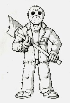 Jason coloring page More Cartoon Coloring Pages, Halloween Coloring Pages