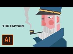 Illustrator Tutorial - Captain Flat Design Character (Illustrator Character Design Tutorial) - YouTube Illustrator Character Design, Art Steps, Illustrator Character, Character Design Tutorial, More Design, Illustrator Tutorials