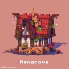 a house made out of bricks with the words hangrowe on it's side