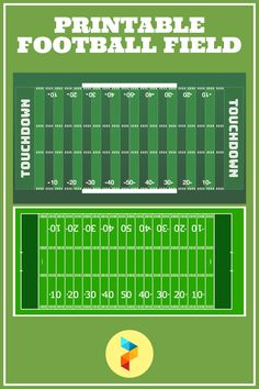 a football field with the numbers on it and an arrow pointing to each team's positions