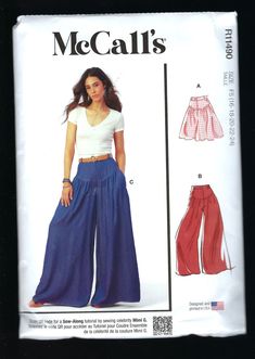 a woman's pants and top sewing pattern with the words mcals on it