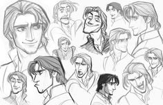 the many faces and expressions of male characters from disney's beauty and the beast