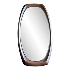 an oval mirror is shown against a white background