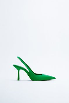 Zara Australia, Insole Design, Zara Heels, Green Heels, Stiletto Pumps, Zara Shoes, Sling Backs, High Heel Shoes