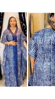 Adire Kaftan Styles For Women, Styles For Kampala Fabrics, Boubou Dress