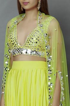 Shop for Preeti S Kapoor Yellow Dupion Embellished Jacket Skirt Set for Women Online at Aza Fashions Sheer Dupatta Sets For Summer Party, Summer Party Georgette Sets, Summer Party Set With Sheer Dupatta, Summer Party Sets With Sheer Dupatta, Green Evening Sets With Sheer Dupatta, Summer Party Sets With Dupatta, Glamorous Green Lehenga For Party, Glamorous Green Choli With Mirror Work, Green Mirror Work Evening Sets