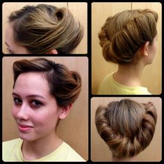 Love this vintage hairstyle. A little different than what I usually do with my hair, but with some adjustments, It would work. Victory Roll, 40s Hairstyles, 50s Hairstyles, Victory Rolls, 1940s Hairstyles, Roll Hairstyle, Rockabilly Hair, Pin Up Hair, Vintage Makeup