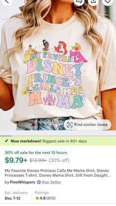 Mama Shirt, Big Sale, Disney Princess, T Shirt