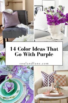 Whether you're working with a deep plum or a soft lavender, discover how to pair purple with contrasting yellows for a vibrant look, or soft grays for a more subdued elegance. Consider adding touches of green for a refreshing contrast, or gold accents for a touch of luxury. These color ideas are designed to enhance purple's versatility, making it a standout choice for any room seeking depth, warmth, or a regal touch. Lilac Living Room Ideas, Purple And Gray Living Room, Lilac Living Room, Purple Living Room Ideas, Natural Wood Floors, Zen Living Room, Purple Furniture, Grey Walls Living Room, Living Room Cleaning