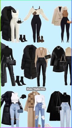 Types Of Clothes, A Collage, Date Night, Outfit Ideas, Collage, Blue, Clothes