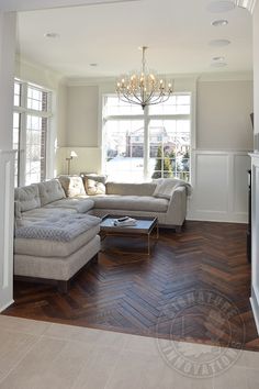 Interior Design with Vintage French Oak Hardwood Floors Parquet Living Room