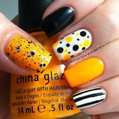 Instagram photo by jamylyn_nails #nail #nails #nailart Custom Nails, Dots Nails, Art Yellow, Trendy Nail Art, Halloween Nail Art, Autumn Nails, Pedicures