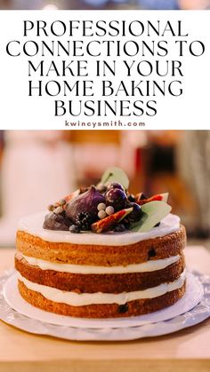 a cake sitting on top of a table with the words 5 tips to grow your cake business