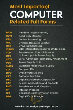 the most important computer related full forms in this info sheet, you'll be able to see