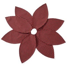 a red and black checkered flower on a white background