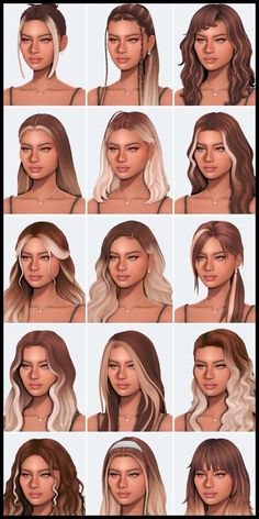 HAIRS LINKS Ts4 Cc Personality Traits, Sims 4 Highlights Cc, Aashwarrplays Sims, Sims Highlight, Cc Links Sims 4, Sims 4 Overlay Maxis Match, Sims 4 Hair Ombre, Cc For Sims 4 Hair, Sims 4 Hair With Highlights