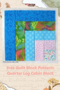 Free Quilt Block Pattern: Quarter Log Cabin Block