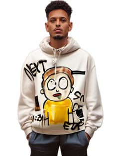 Introducing the Guernika's Morty Next Sunday Hoodie. Unique hand-painted patches make each piece one-of-a-kind, adding a touch of individuality to your style. Made in Japan, this street-style hoodie offers a perfect fit at size XXL. Wash by hand and hang dry for optimal care. Casual Hoodie With Custom Artwork For Streetwear, Custom Artwork Long Sleeve Hoodie For Streetwear, Artistic Hooded Hoodie For Fall, Casual Sweatshirt With Custom Artwork For Streetwear, Painted Patches, Style Hoodie, Hanging Dryer, First Names, Made In Japan